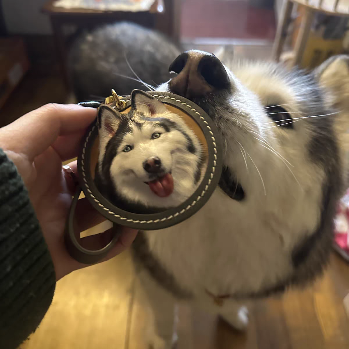 Pets Photo Leather carving pendant accessories memorial
