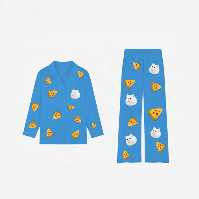 Personalized Pet Portrait Pajama Set (Long & Short Sleeve) Premium Custom Gift for Pet Lovers