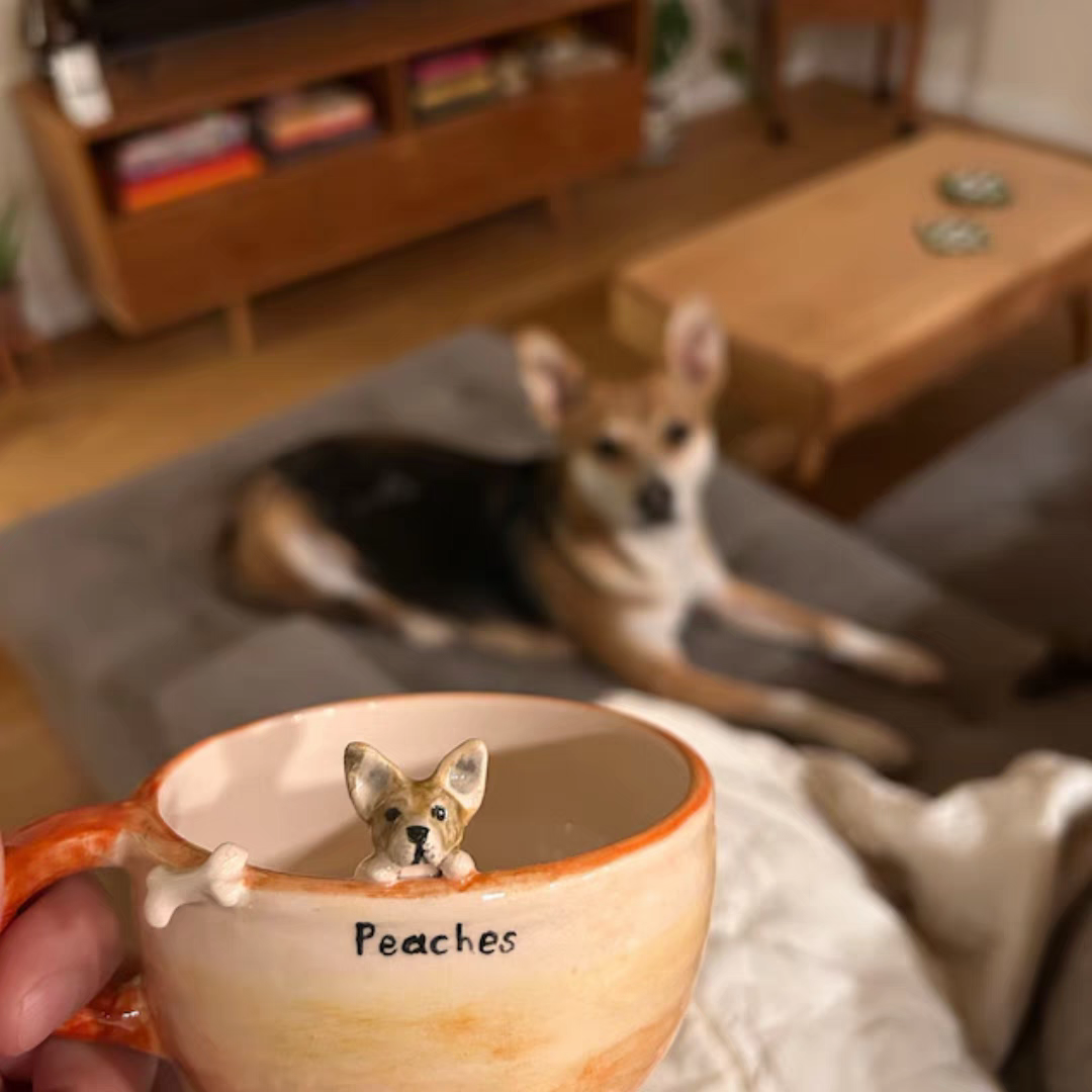 Personalized 3D Pet Mug | Handmade Ceramic Coffee Cup | Custom Pet Portrait Gift